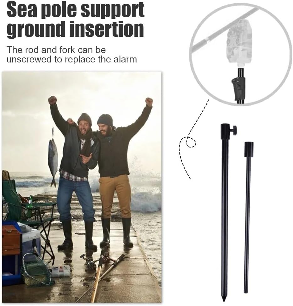 Bankstick Angeln Aluminium | Telesksop Rutenhalter Rutenauflage für Bissanzeiger (30-50 cm)