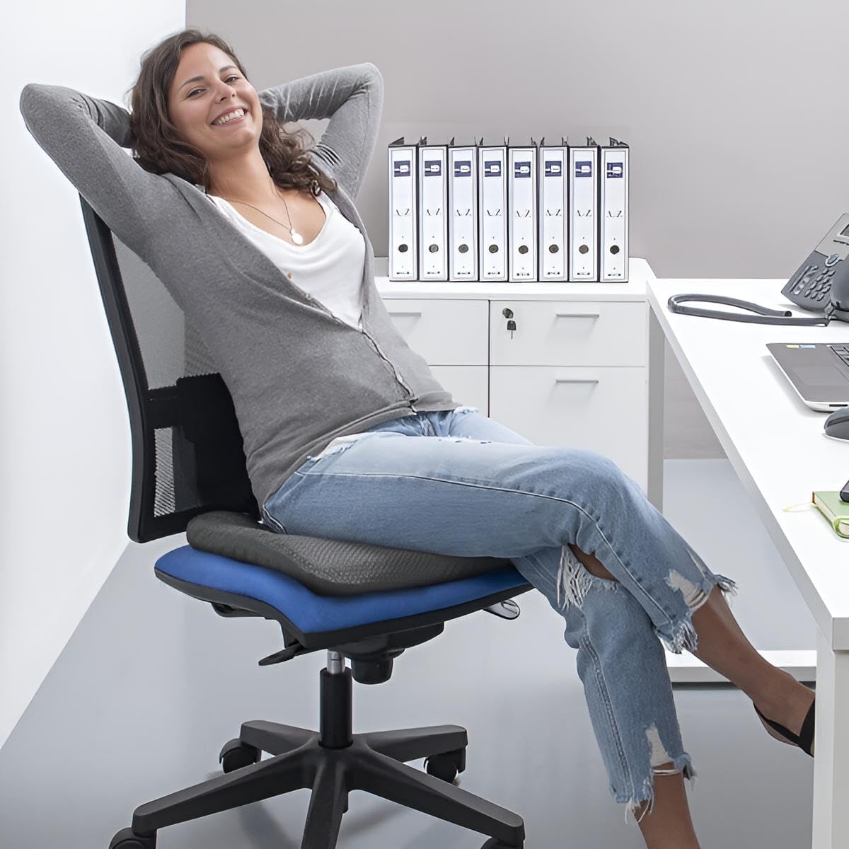 Premium Sitzkissen orthopädisch Bürostuhl | Gelkissen für Steißbein, Rücken & Hüfte | Gelkissen entlastend & kühlend für Autositz, Reisen, Arbeit