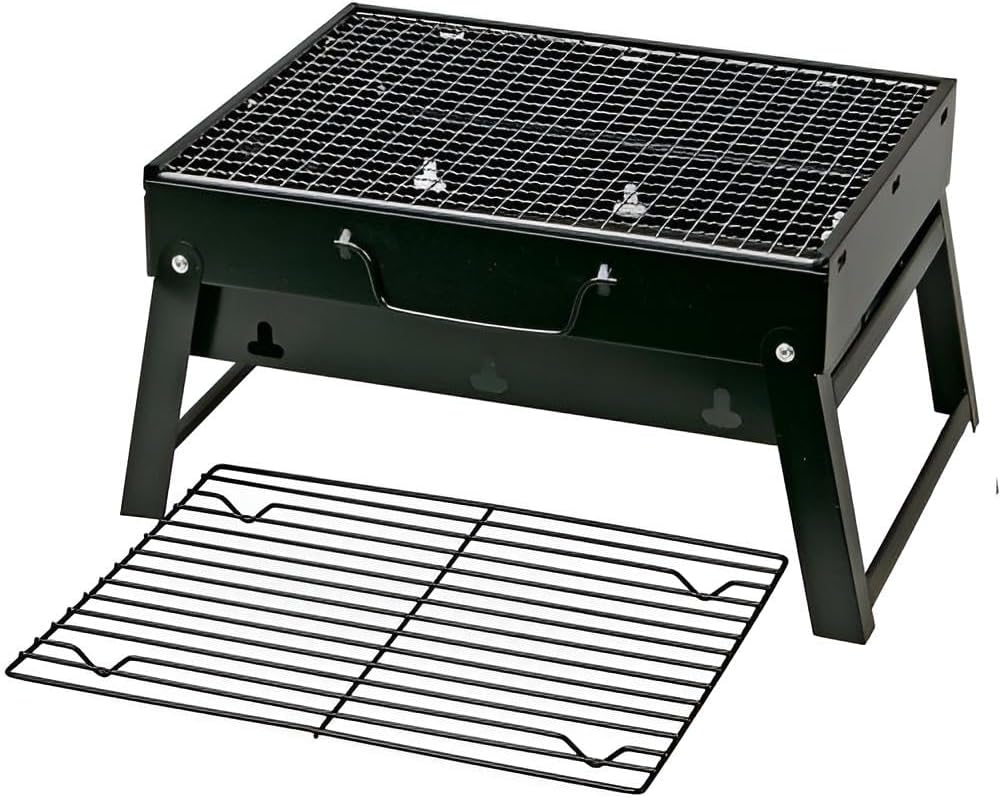Tischgrill Holzkohle BBQ Grill für Balkon, Garten, Camping & mehr | Campinggrill klappbar & portabel
