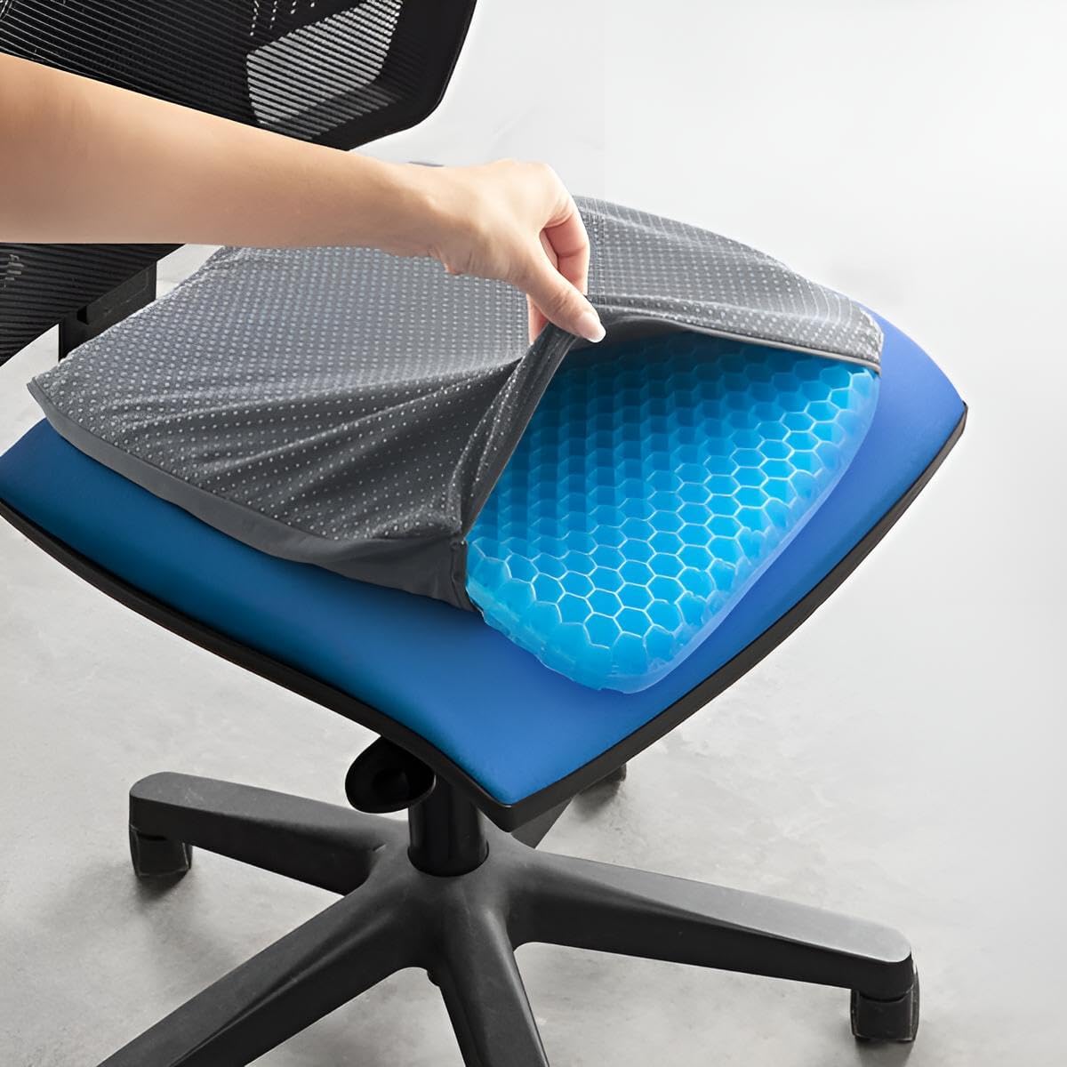 Premium Sitzkissen orthopädisch Bürostuhl | Gelkissen für Steißbein, Rücken & Hüfte | Gelkissen entlastend & kühlend für Autositz, Reisen, Arbeit