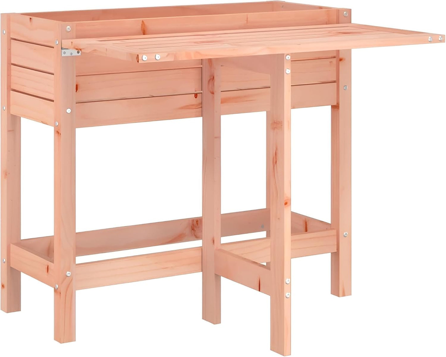 Pflanzkasten Holz Outdoor mit klappbarem Tisch | Hochbeet für Balkon, Terrasse und Co. | Robuster & nachhaltiger Blumenkasten