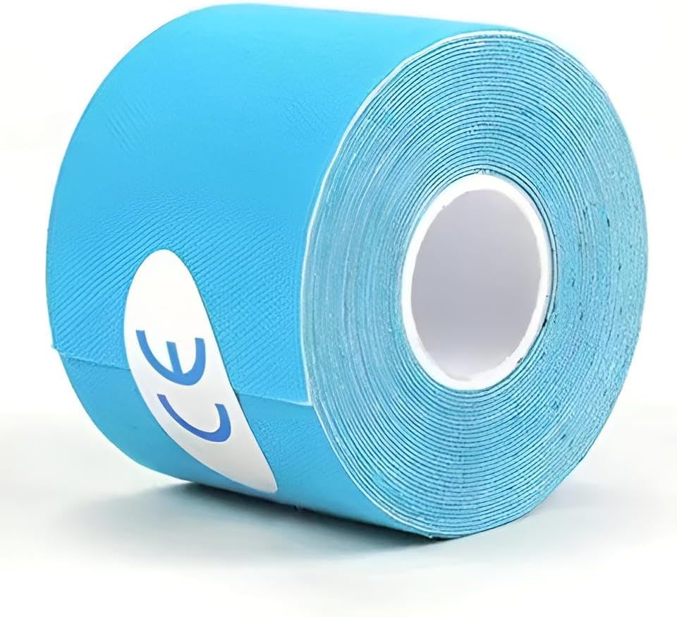 Kinesiotape 2,5cm breit, 15 m lang | 3 Rollen à 5 m Kinesio Tape für Sport & Alltag | Kinesiotapes in Pink, Weiß, Schwarz & Blau | Physiotape wasserfest (Blau)