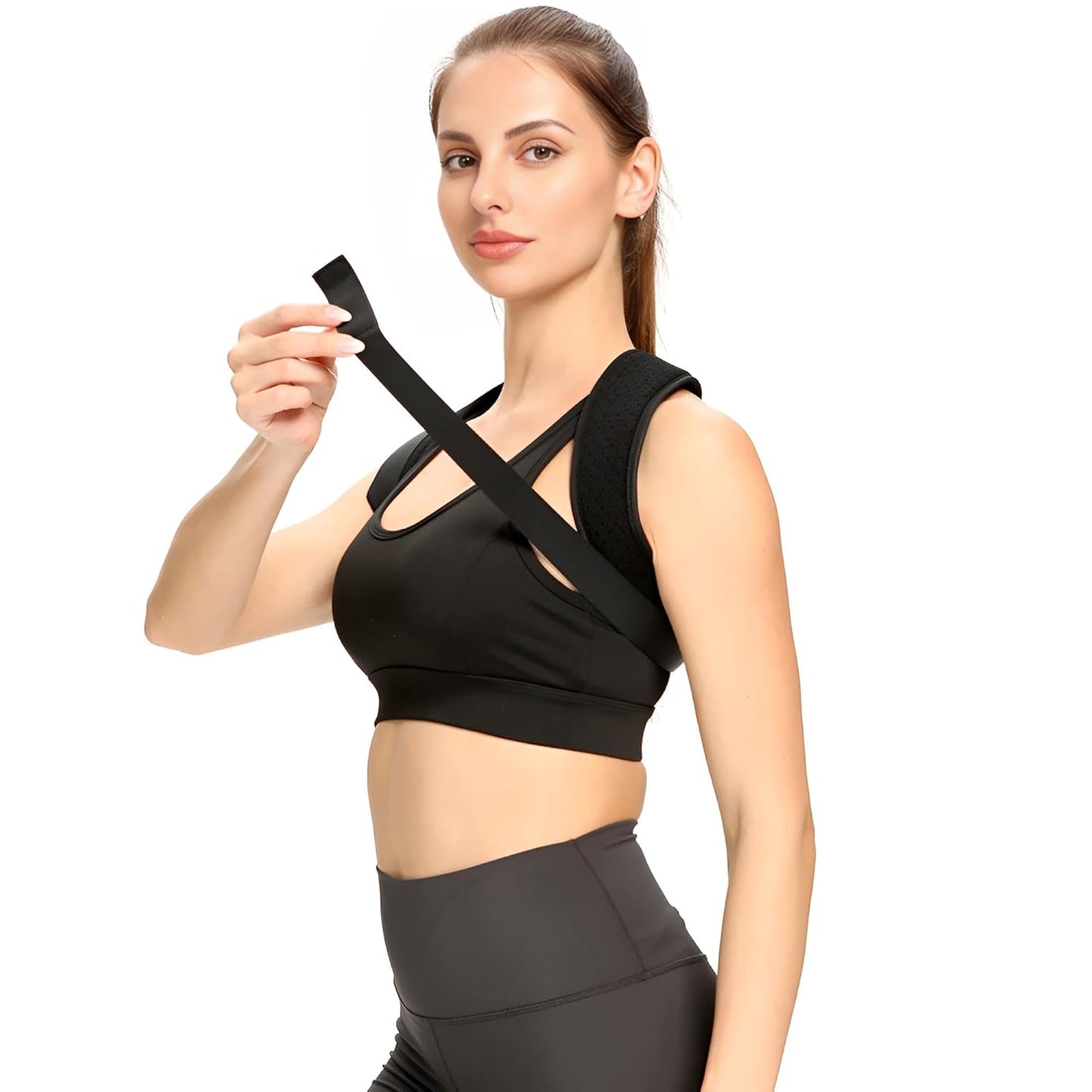Haltungskorrektur Rücken für Damen, Herren, Kinder in Schwarz | Haltungstrainer, Rücken Geradehalter, Rückentrainer für aufrechte Haltung, Rückengurt (M - Kinder ab 40 kg)