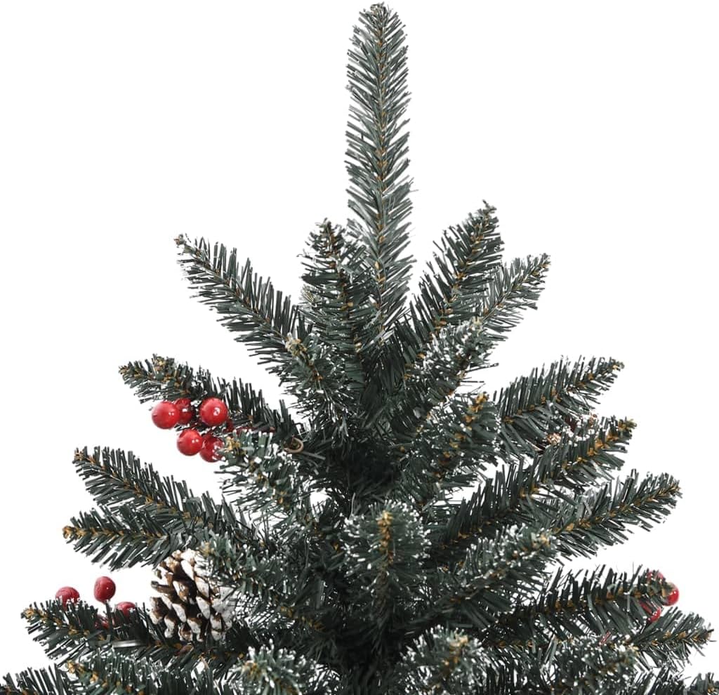 Weihnachtsbaum künstlich 120 cm mit Zapfen, Beeren & Schnne | Künstlicher Tannenbaum & Christbaum Classic Natur-Stil beschneit