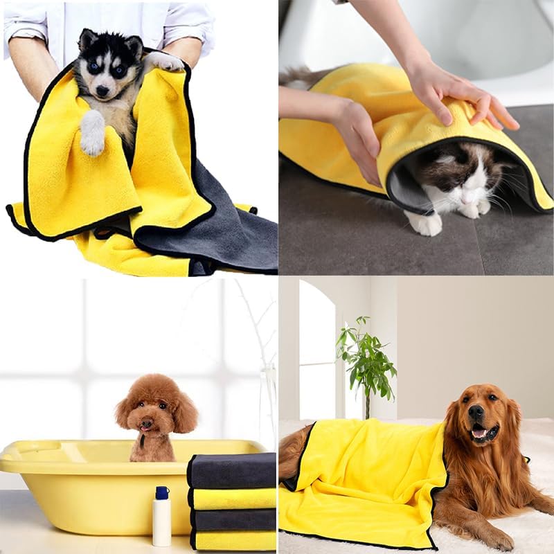 Premium Hundehandtuch für große Hunde XXL | Extra saugfähig 140x70 cm | Hunde Handtuch aus Frottee & Mikrofaser