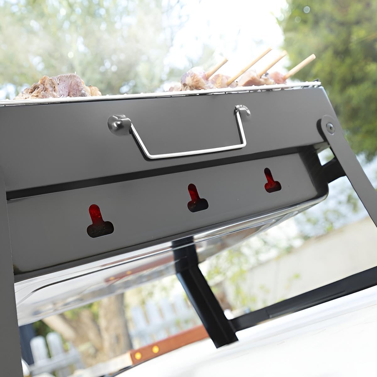 Klappgrill Holzkohle für Camping und Co. | Tischgrill günstig | Mini-Grill, Campinggrill, Outdoor, Reise, Festival, Picknick