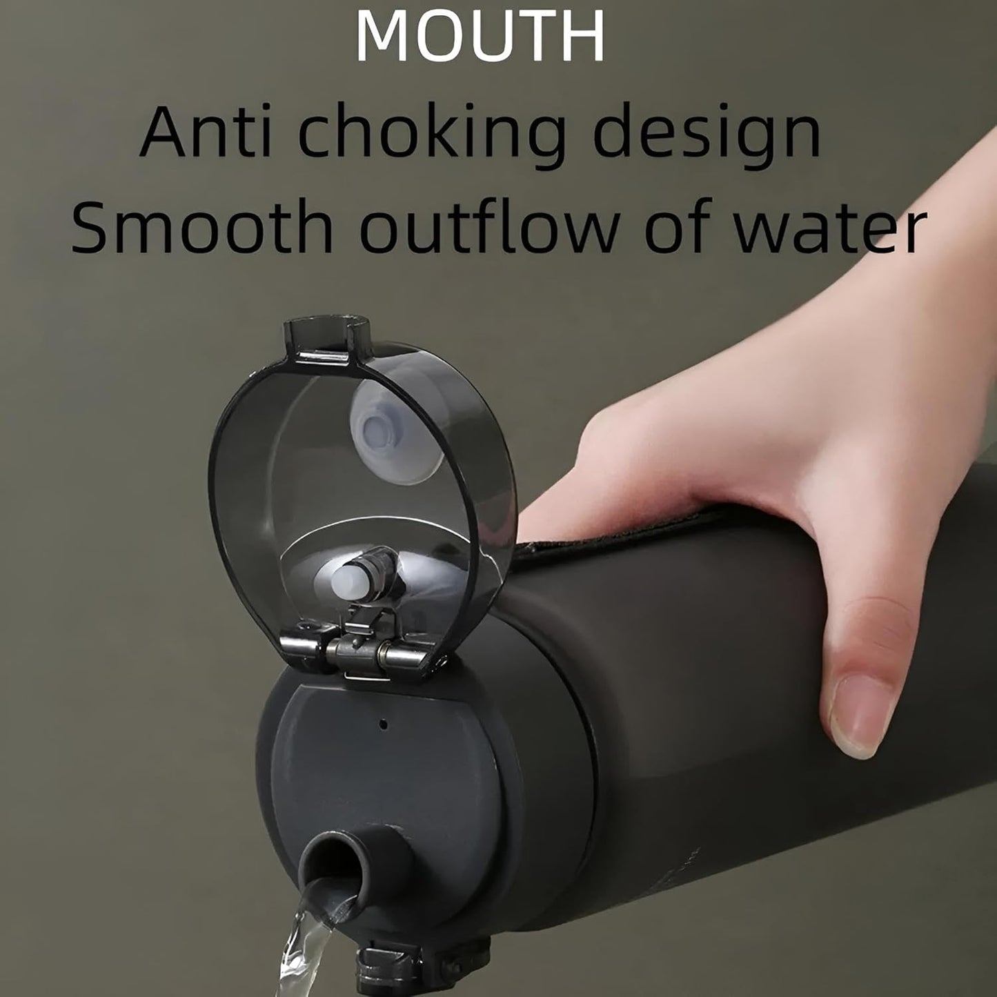 Trinkflasche 500ml Kunststoff BPA-frei in Grau | Wasserflasche auslaufsicher & bruchsicher | Sportflasche leicht zum Wandern, für Fitness-Training, Schule, Arbeit & mehr