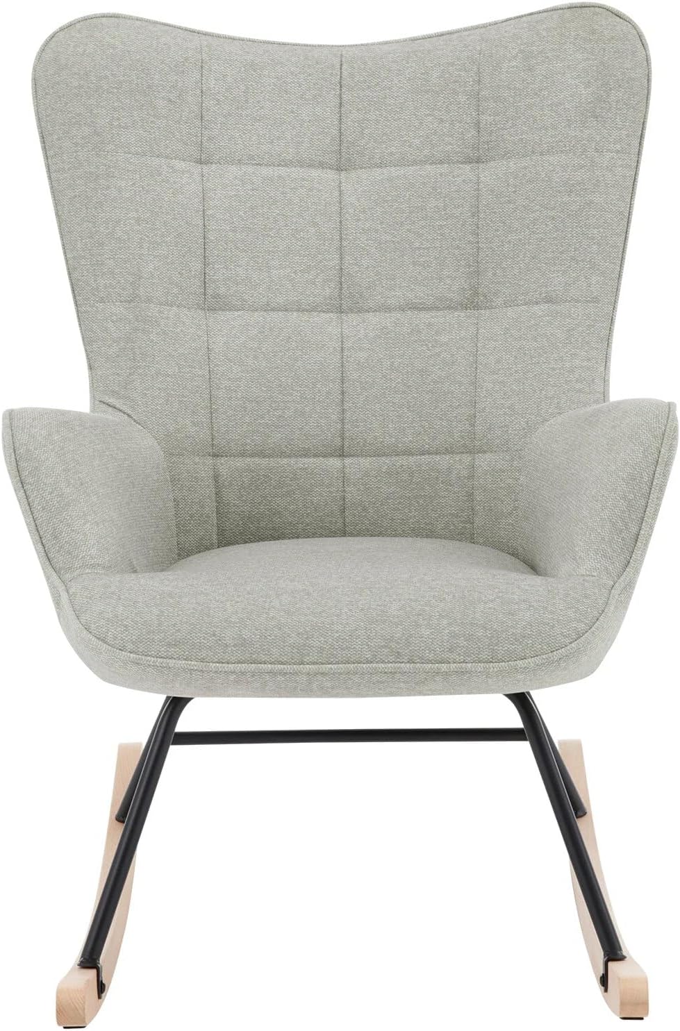 Luxus Schaukelstuhl modern grau | Wohnzimmer Schaukelsessel Stuhl 150 kg | Auch als Stillsessel geeignet