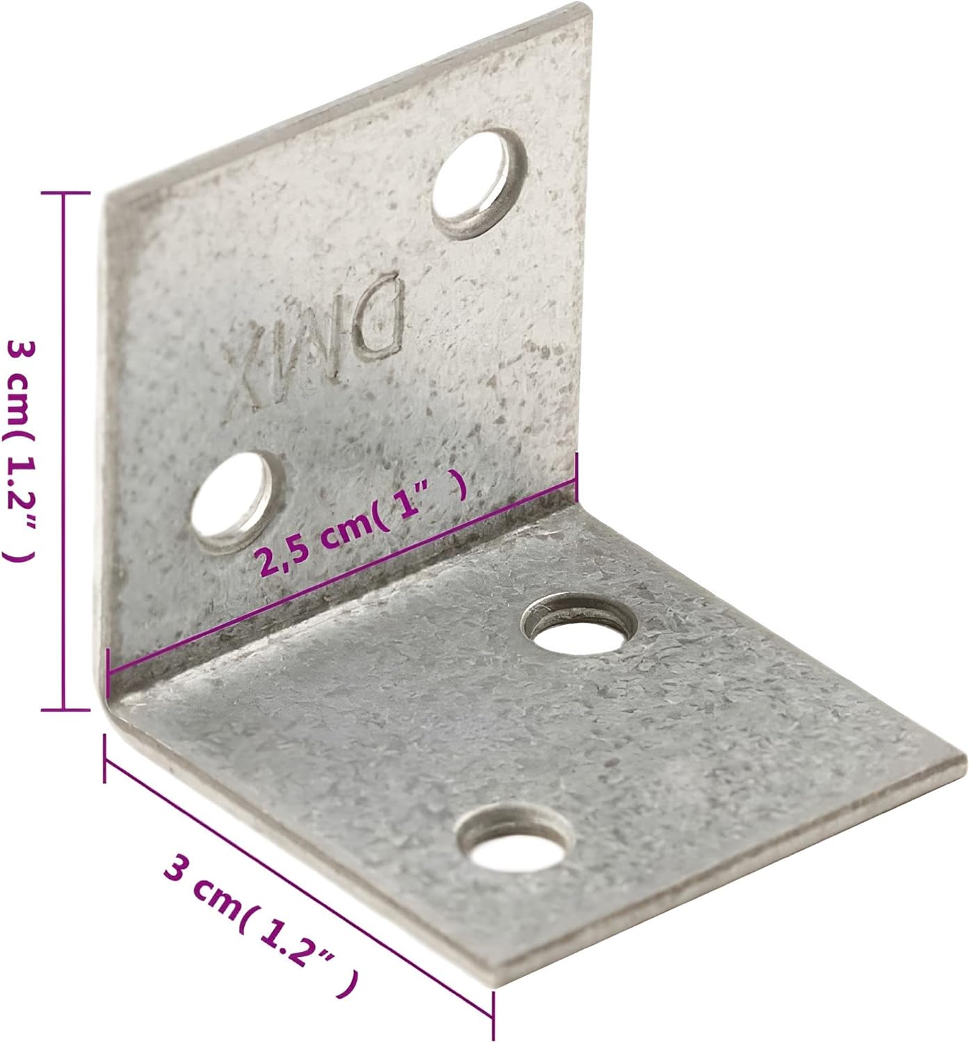 Winkelverbinder 30x30 | 150 Lochplattenwinkel verzinkter Stahl | Winkelhalterungen & Lochwinkel | Holzverbinder & Holzbauwinkel