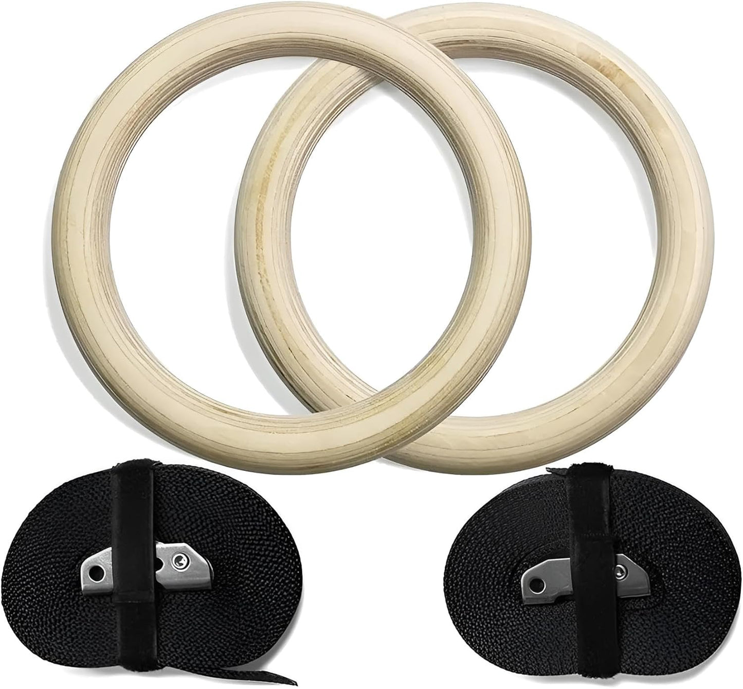 Premium Turnringe Holz für Kinder & Erwachsene | Gymnastikringe 28mm Wettkampf-Norm & 32 mm | Turn Ringe Indoor (32 mm)