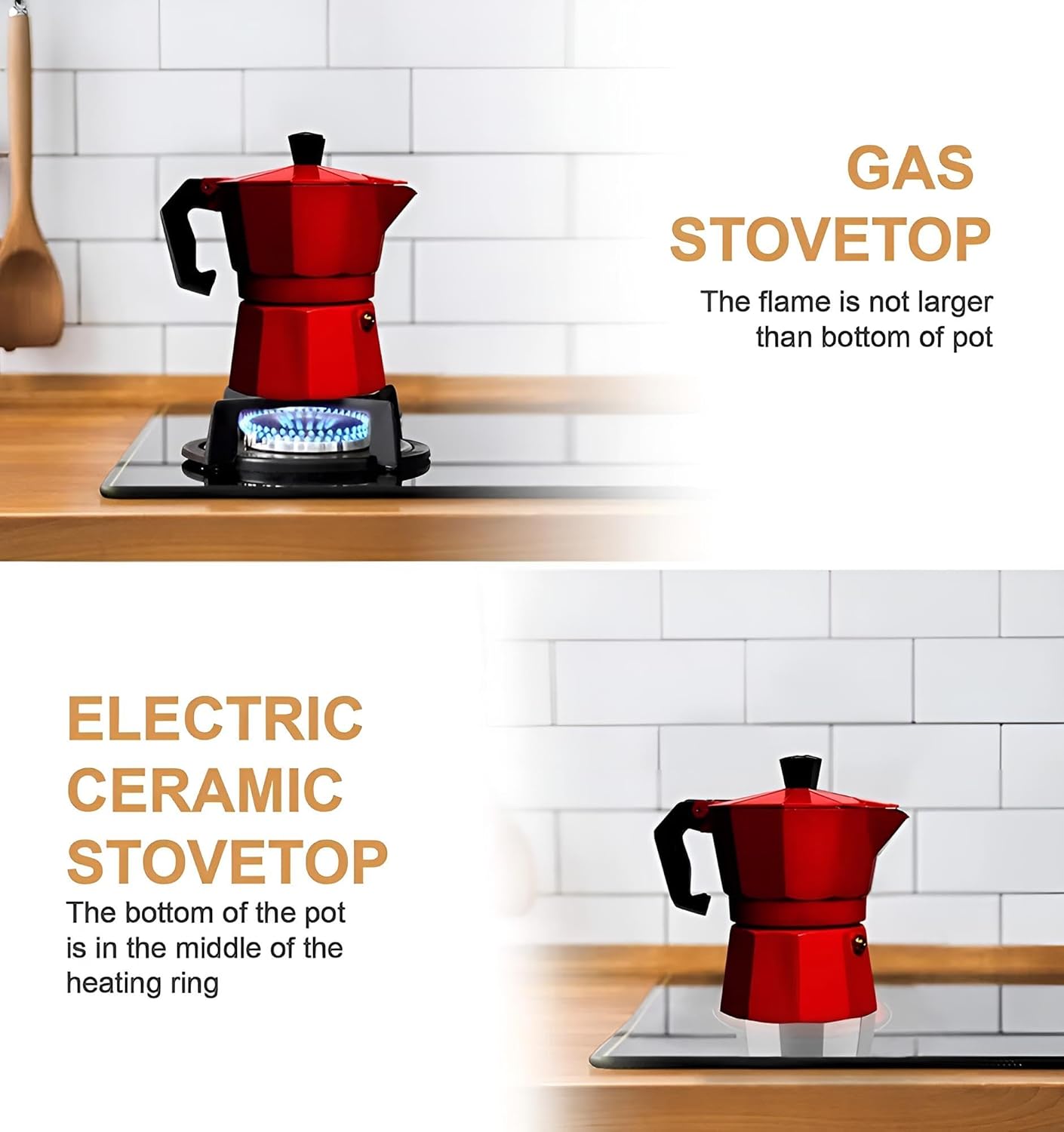 Espressomaschine & Espressokocher 6 Tassen in Schwarz oder Rot | Espressokanne & Mokkakanne | Legiertes Aluminium (Schwarz)