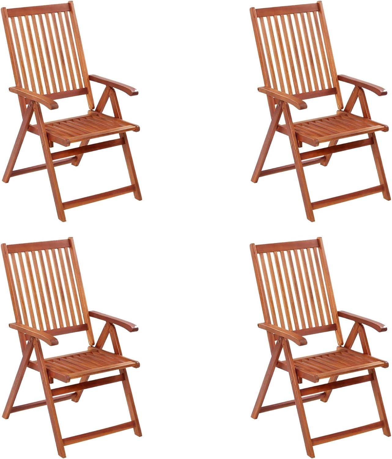 Premium Gartenstühle klappbar Holz | 2er Set oder 4er Set | Wetterfeste Stühle massiv für Garten, Terrasse & Balkon (4)