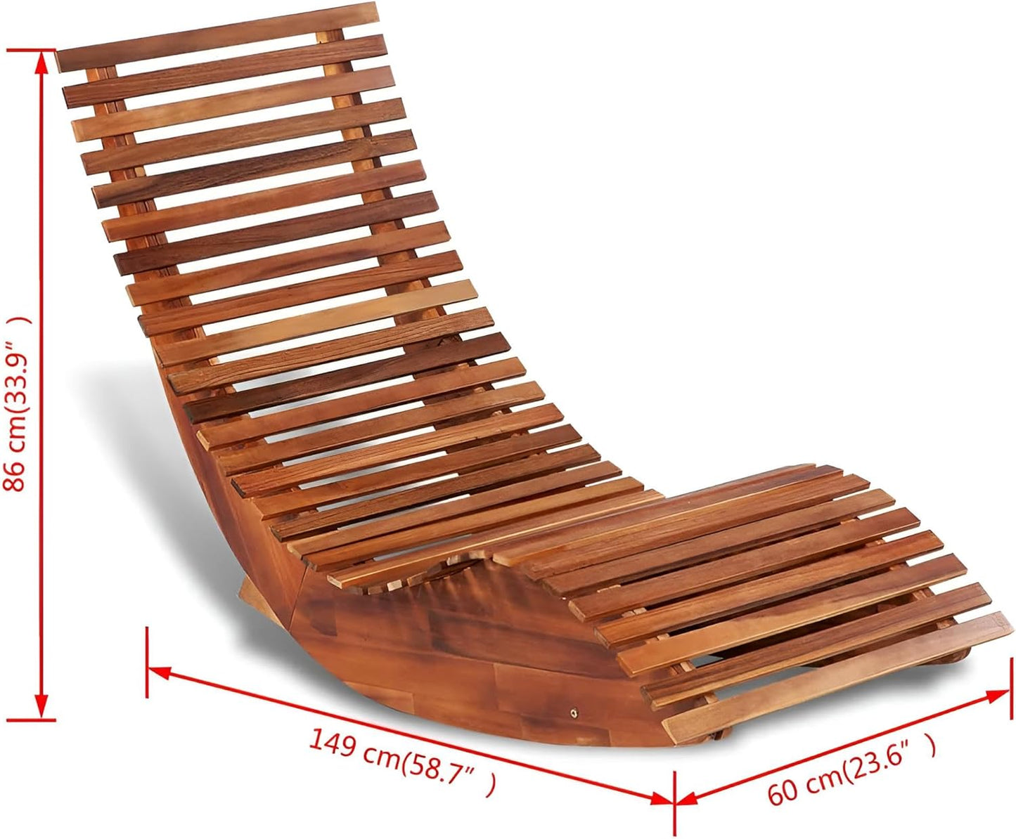 Premium Gartenliege Holz wetterfest | Bequemer Liegestuhl für draußen | Outdoor Sonnenliege rustikal | Balkonliege Holzliege Garten