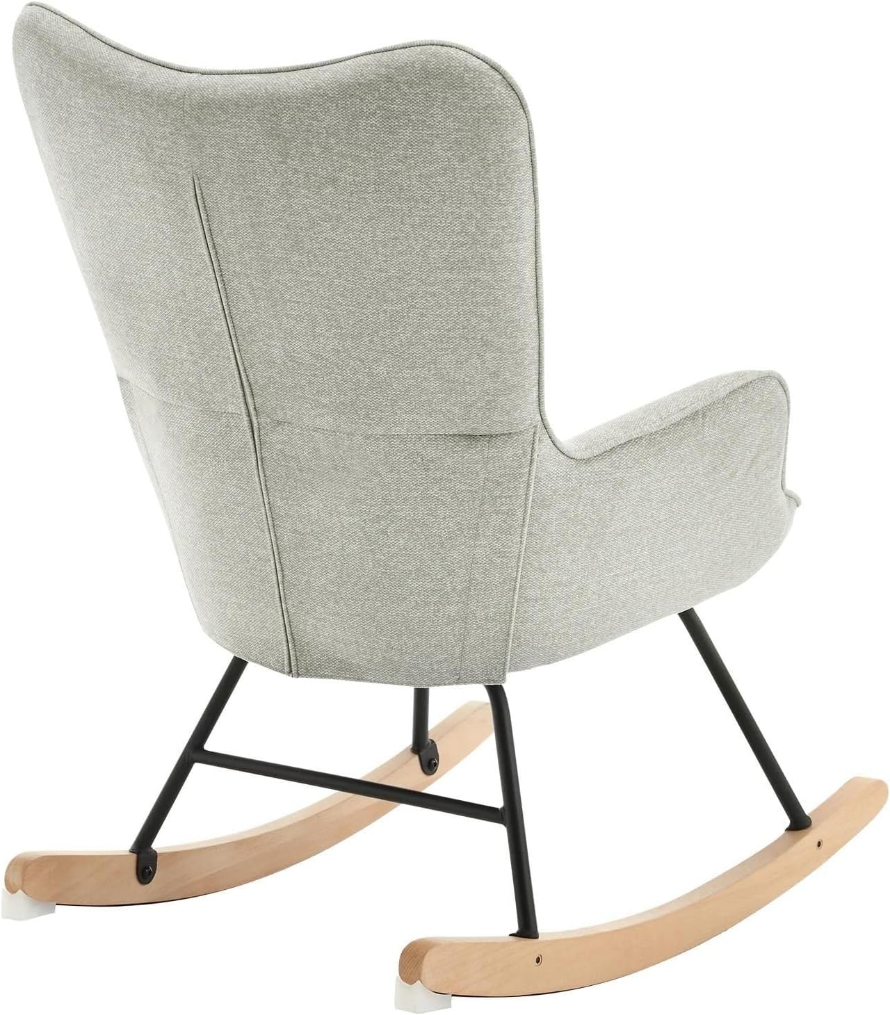 Luxus Schaukelstuhl modern grau | Wohnzimmer Schaukelsessel Stuhl 150 kg | Auch als Stillsessel geeignet