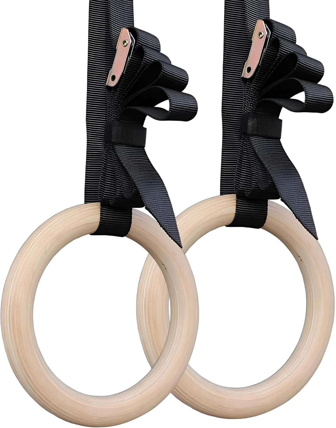 Premium Turnringe Holz für Kinder & Erwachsene | Gymnastikringe 28mm Wettkampf-Norm & 32 mm | Turn Ringe Indoor (32 mm)