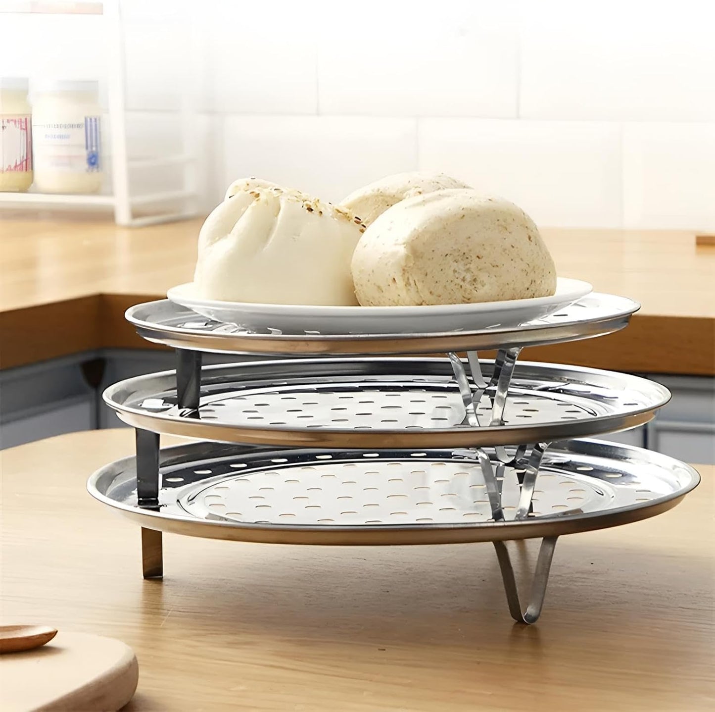 Dampfgarer Einsatz für Topf 20 cm & 24 cm | Dampfgarereinsatz Edelstahl | Dampfeinsatz, Dämpfeinsatz, Dünsteinsatz, Siebeinsatz, Stand Dämpfer für Germknödel & vieles mehr (20 cm)