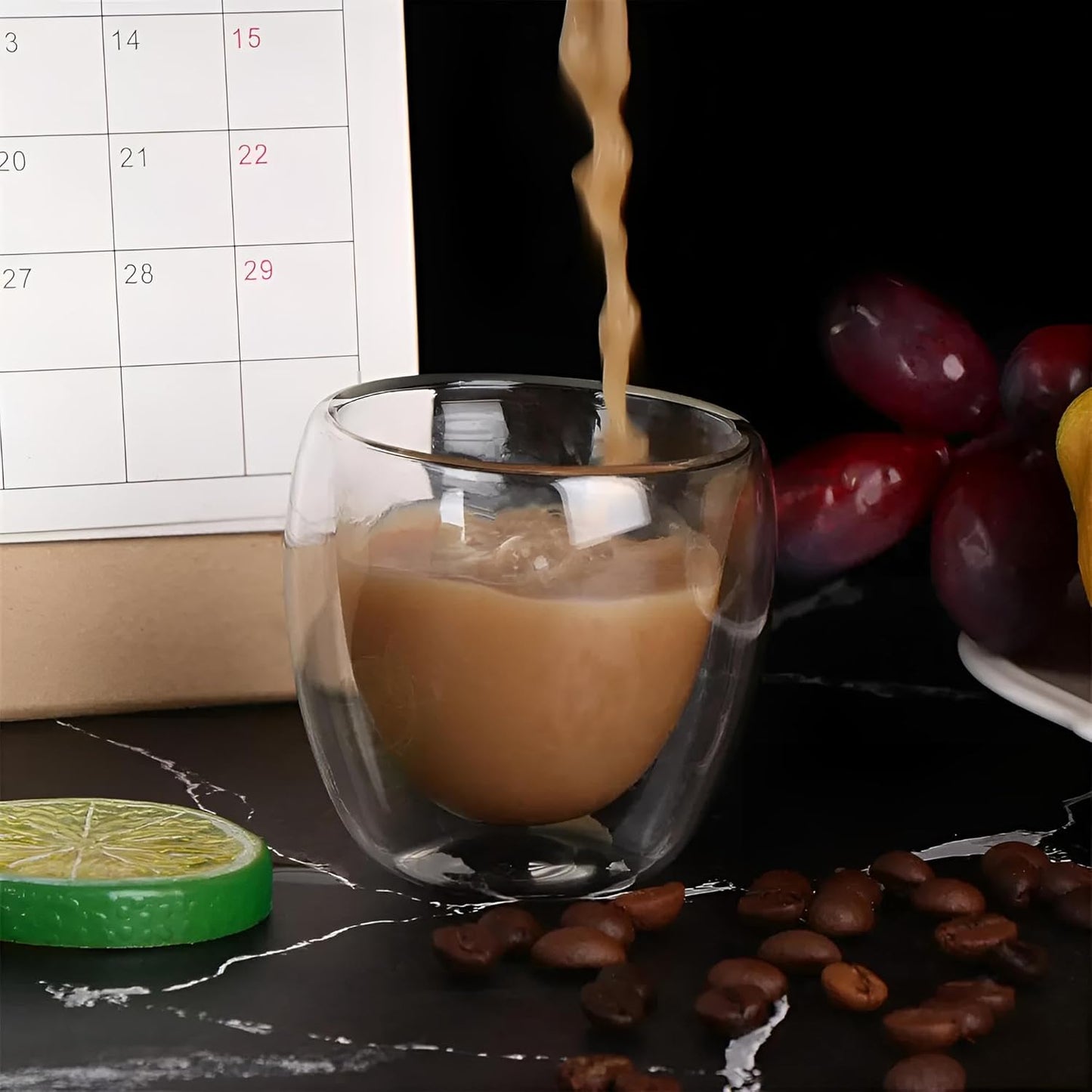 Latte Macchiato Gläser doppelwandig 6er Set | 250 ml Cappuccino Tassen, Thermogläser, Kaffeetassen, Becher isoliert & bruchsicher