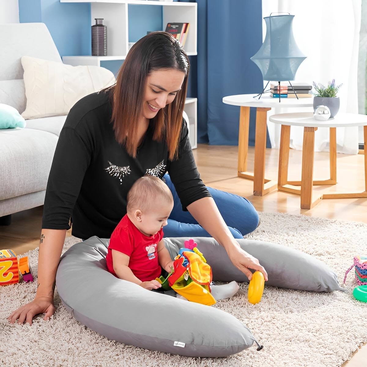 Stillkissen groß XXL mit innovativem Verschluss | Waschbar & aus unbedenklicher Baumwolle | Still-Kissen Erwachsene Seitenschläferkissen Schwangerschaftskissen 150 cm