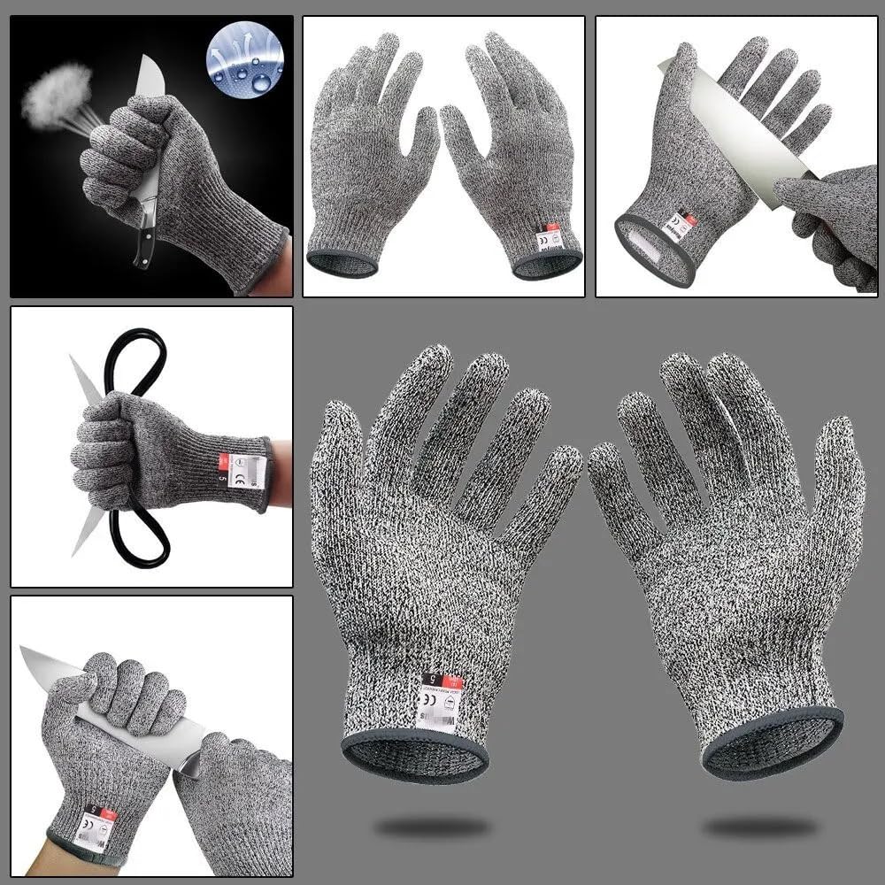 Hochwertige Schnittschutzhandschuhe Herren, Damen, Kinder | Schnittfeste Handschuhe Küche aus HPPE | Lebensmittelecht & waschbar | EN388 (Größe M)