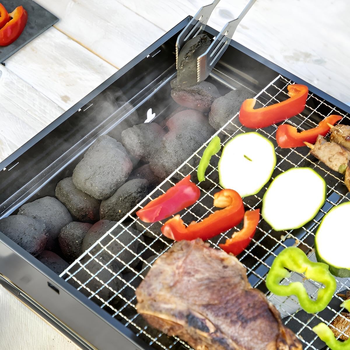 Klappgrill Holzkohle für Camping und Co. | Tischgrill günstig | Mini-Grill, Campinggrill, Outdoor, Reise, Festival, Picknick
