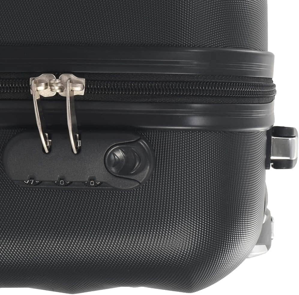 Premium Hartschalenkoffer klein Handgepäck mit Rollen | Kompakter Koffer in Schwarz 55 cm | Rollkoffer Hartschale | Kabinenkoffer aus ABS