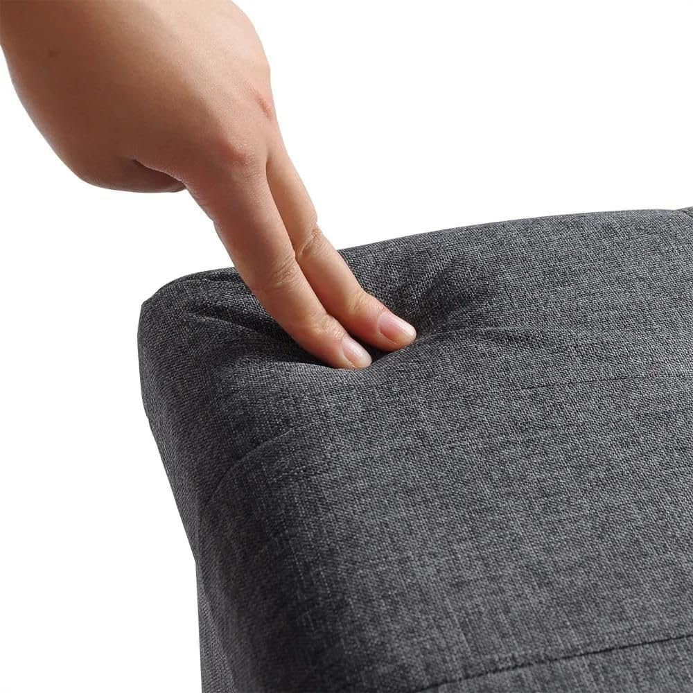 Premium Fußhocker mit Stauraum zur Aufbewahrung | Fußablage gepolstert in grau | Sitzhocker Fuß-Hocker