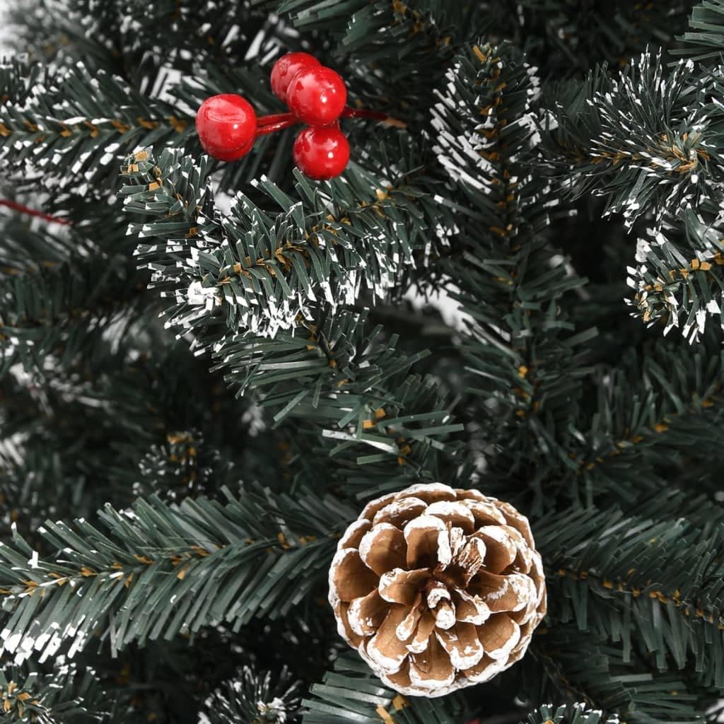 Weihnachtsbaum künstlich 120 cm mit Zapfen, Beeren & Schnne | Künstlicher Tannenbaum & Christbaum Classic Natur-Stil beschneit