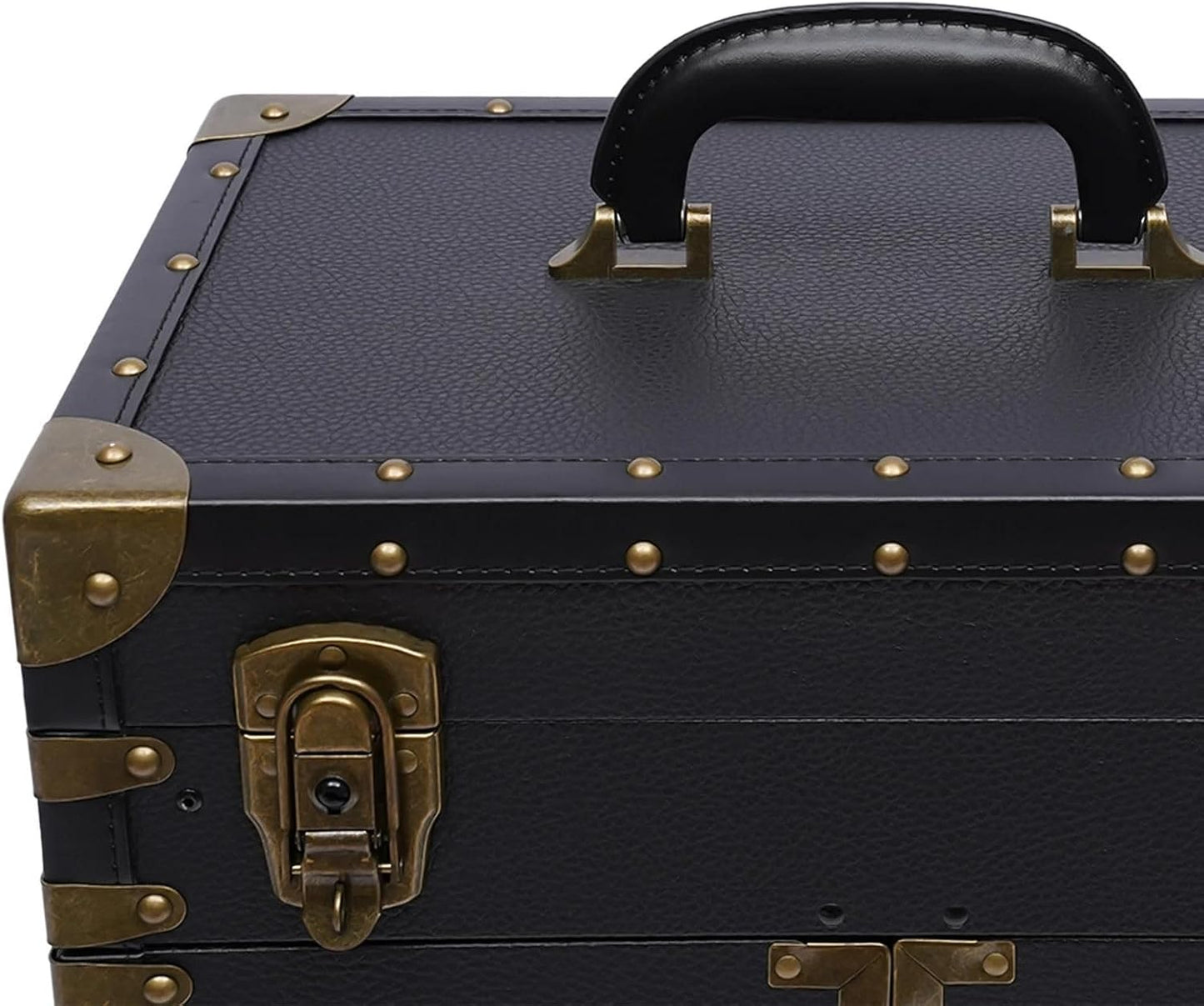 Premium Kosmetik Trolley XXL mit Schubladen | Kosmetikkoffer Trolley groß abschließbar | Reise-Koffer mit Rollen in Schwarz