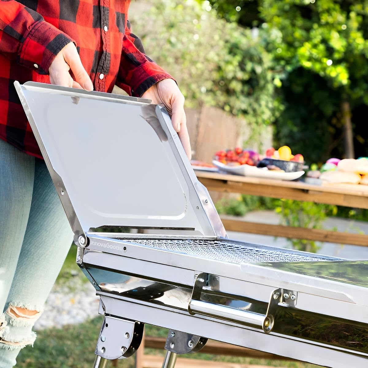 Premium Holzkohlegrill Edelstahl tragbar | Innovativer BBQ Grill für Garten, Camping & mehr | Campinggrill klappbar & portabel