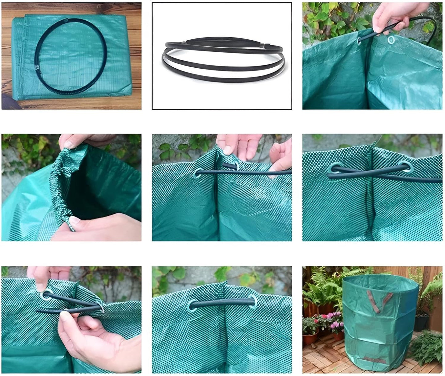Gartensack 60l, 120l oder 300l Pop Up | Laubsack klein & groß | Gartenabfallsack stabil, Rasensack robust, reißfeste Säcke für Gartenabfälle (120l)