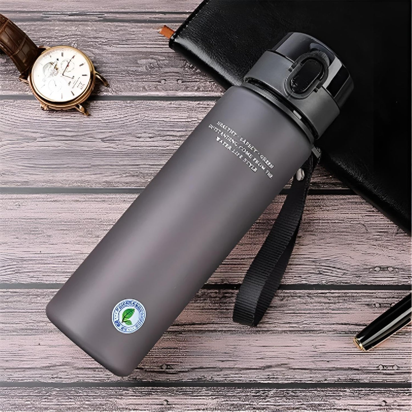 Trinkflasche 500ml Kunststoff BPA-frei in Grau | Wasserflasche auslaufsicher & bruchsicher | Sportflasche leicht zum Wandern, für Fitness-Training, Schule, Arbeit & mehr