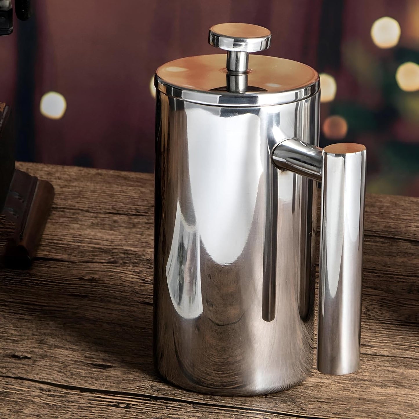French Press 1 Liter Thermo Edelstahl | Französische Kaffeepresse 1l | Kaffeebereiter für vollmundigen Geschmack - unterwegs beim Camping wie daheim