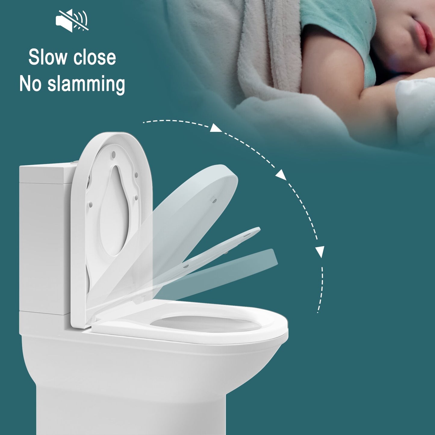 WC-Sitz mit Absenkautomatik | Toilettensitz 2 in 1