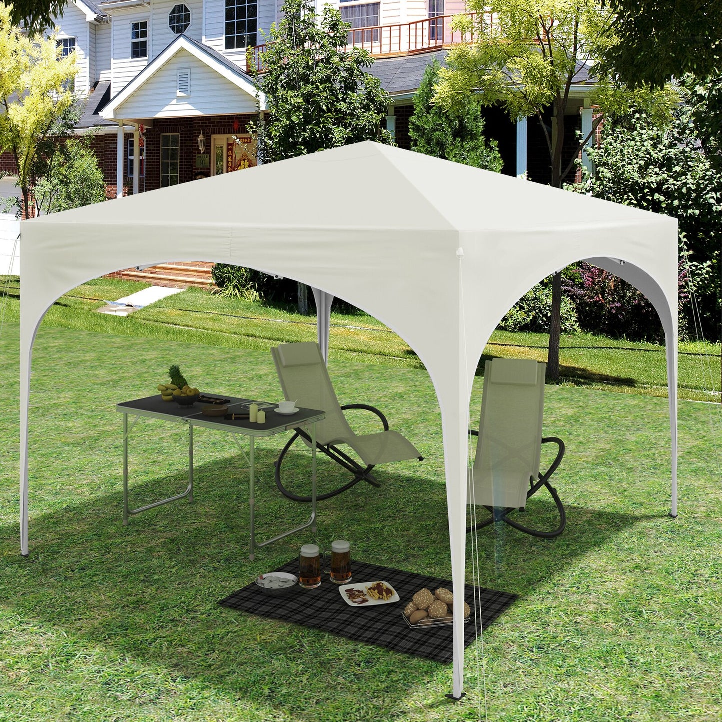 Pavillon klappbar 3x3m / Grau, Beige, Grün, Blau