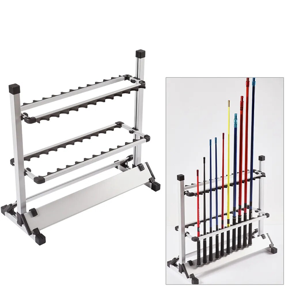 Rutenständer Angeln für Boden | Bis zu 24 Ruten | Angelrutenständer Aluminium