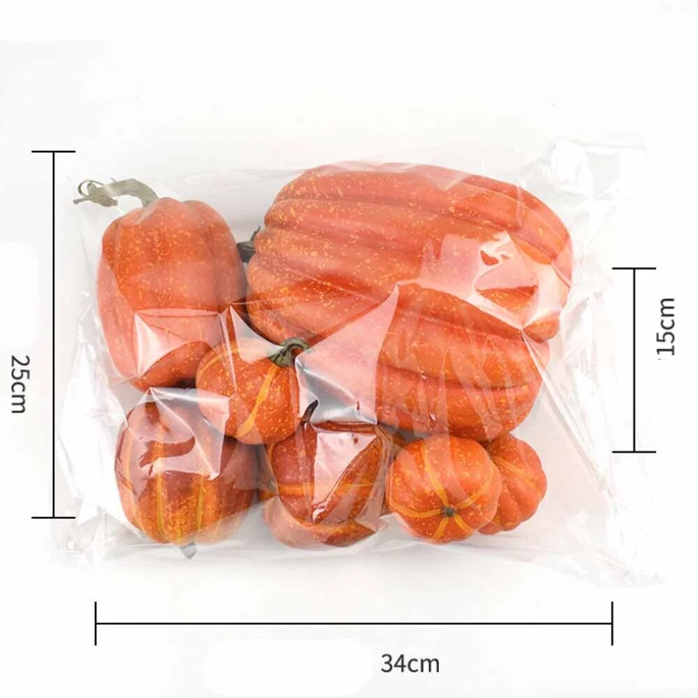 Kürbis Deko Plastik Herbst Halloween | Weiß & Orange | Set aus 7 Kürbissen groß & klein