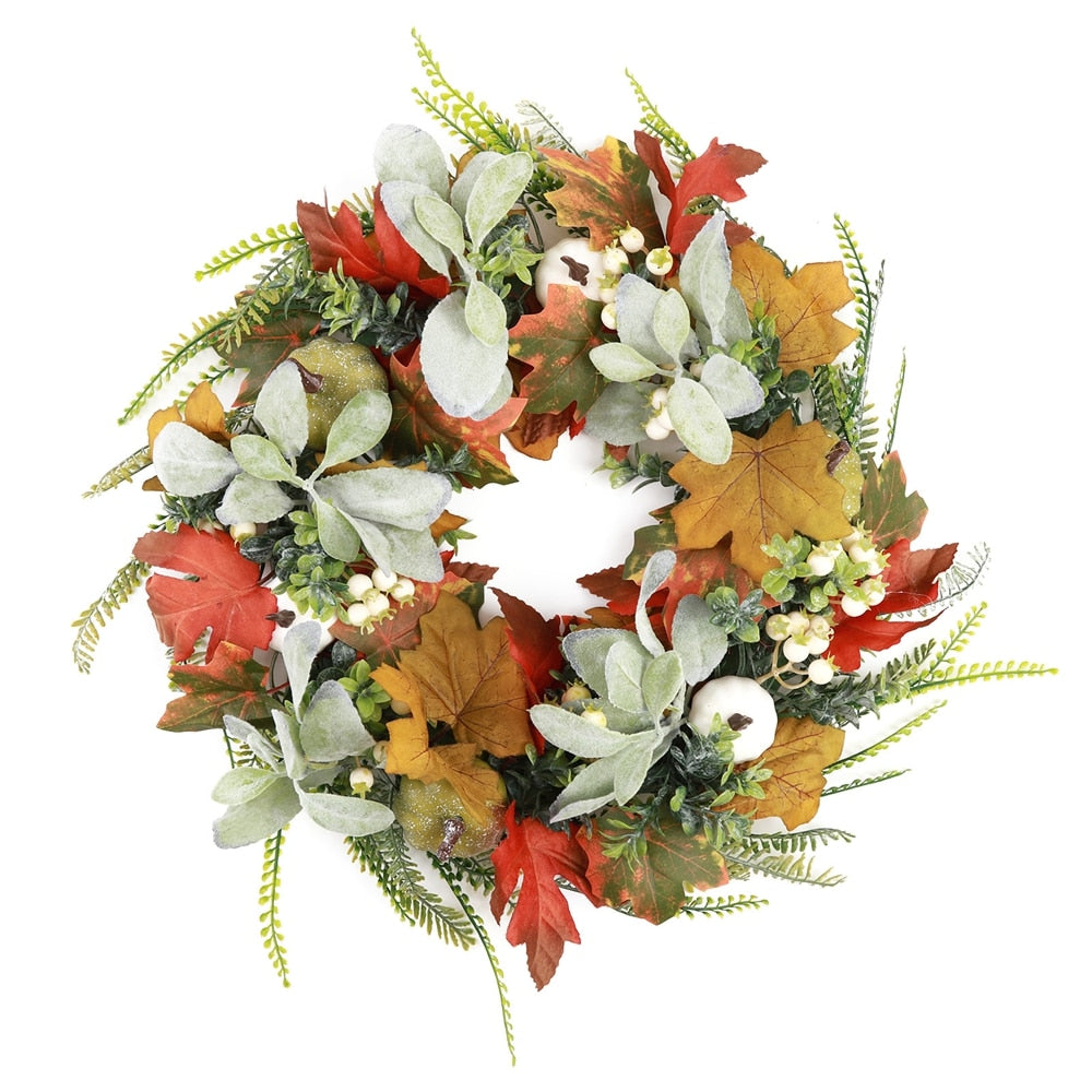 Türkranz Herbst mit Kürbissen