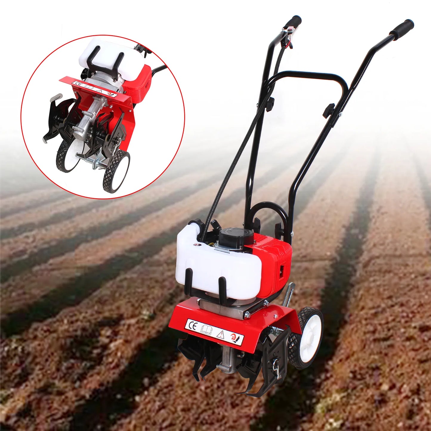 Benzin Motorhacke | Gartenfräse mit 2-Takt-Motor 2,25 PS