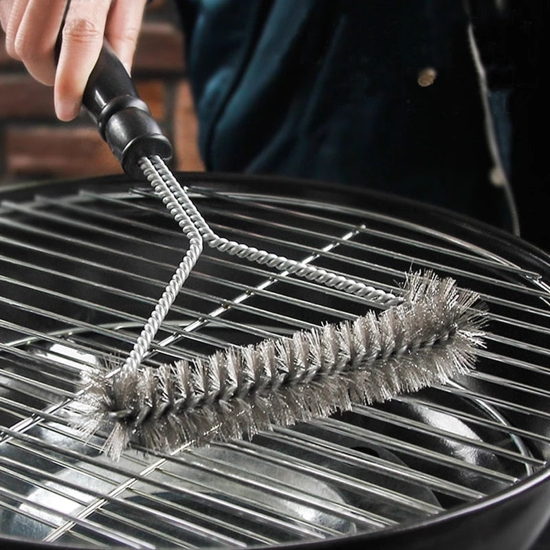 Grillbürste Messing für Gussrost | Edelstahl-Borsten | Einfache Grillreinigung