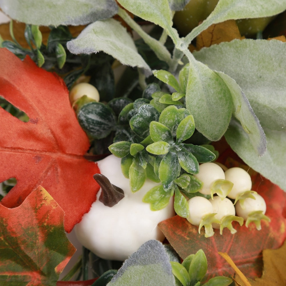 Türkranz Herbst mit Kürbissen