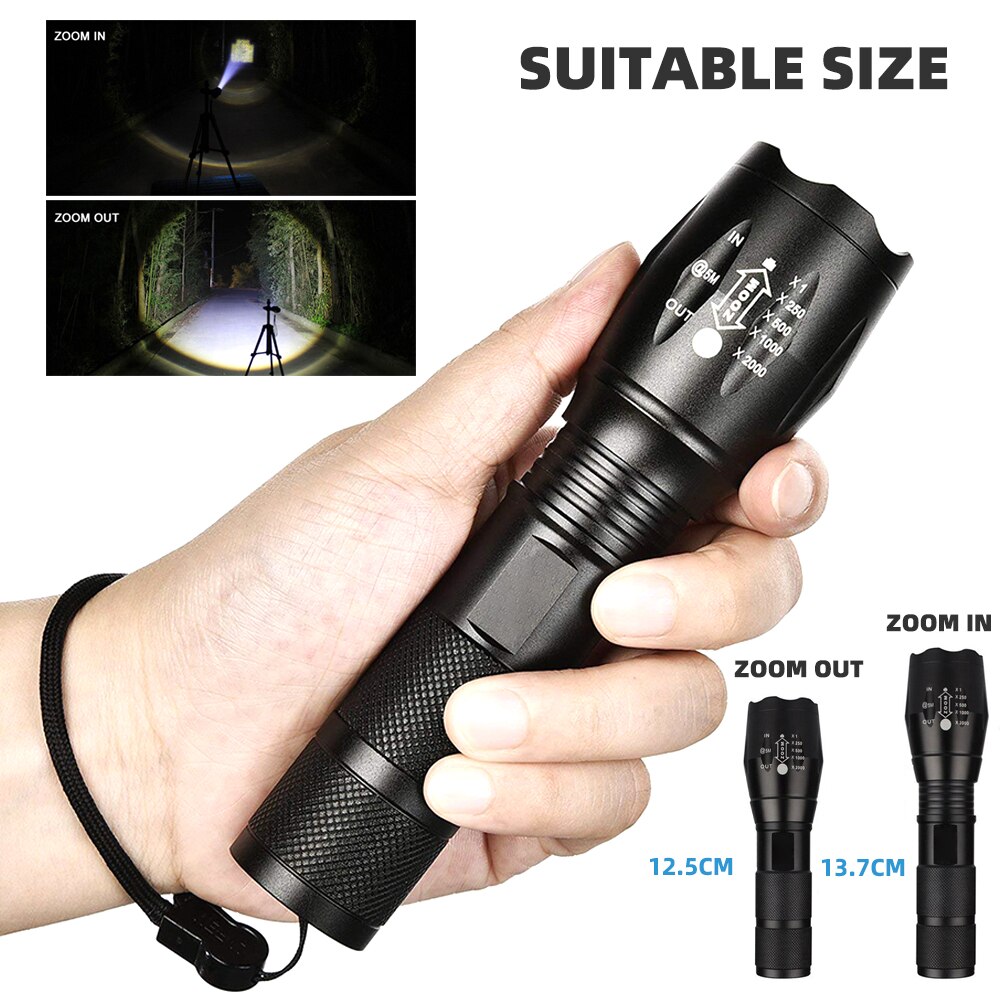 Helle LED Taschenlampe | Batteriebetrieben | 5 Modi
