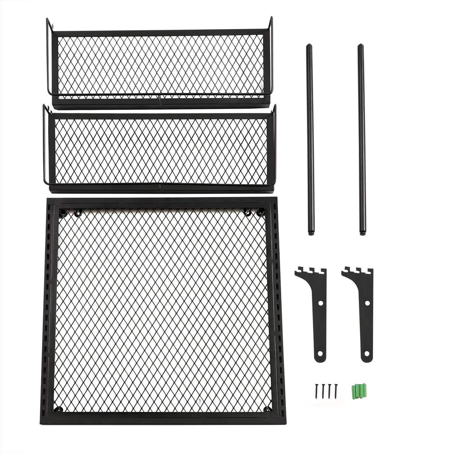 Wandregal Badezimmer Schwarz | Badregal Metall 2 Ebenen mit Handtuchhalter