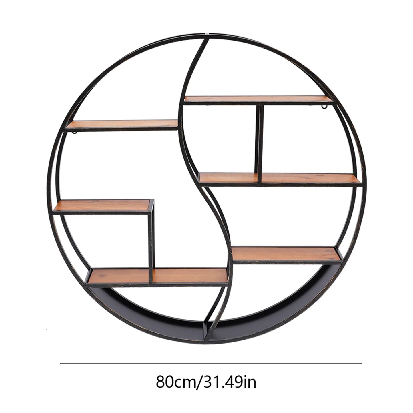 Wandregal Schwarz Metall rund | Industrial Style für das Wohnzimmer und Co.