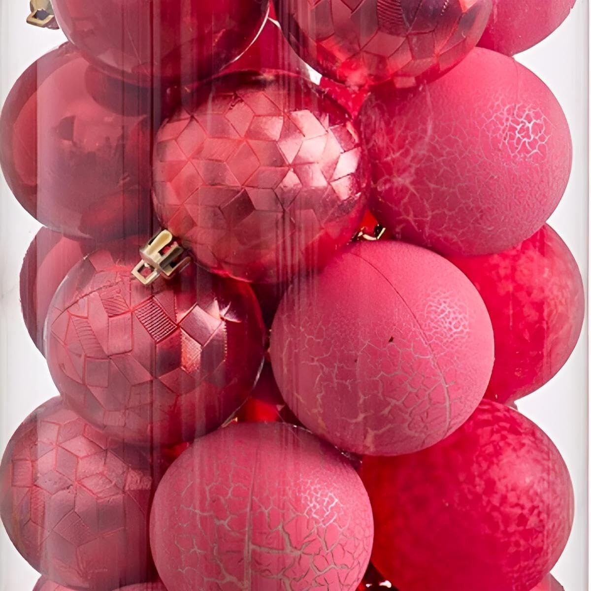 Premium Weihnachtsbaumkugeln Rot Gold Plastik | 20 oder 40 Stück Baumkugeln Weihnachten, Weihnachtsbaumschmuck | Weihnachtsdeko Set Weihnachtskugeln, Christbaumkugeln bruchsicher (40)