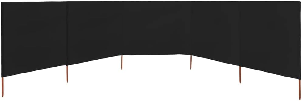 Windschutz Garten zum Stecken 160 cm hoch | 400, 600 oder 800 cm lang | Windschutz Holpfähle faltbar (Schwarz, 600x160)