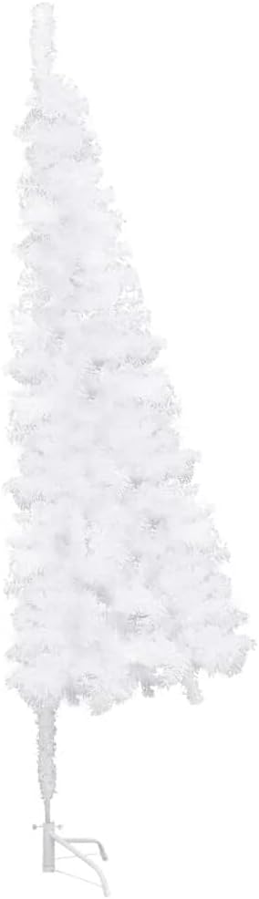 Weihnachtsbaum Künstlich Weiß Klein | Schnee-Optik 150 cm | Halbes Design Für Wenig Platz | Künstlicher Christbaum