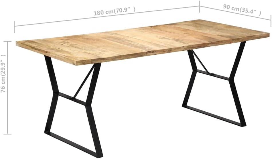 Esstisch Massivholz 180x90 cm poliert & lackiert | Robustes, pflegeleichtes, Zeitloses Design | Esszimmertisch Holz, Massivholztisch, Tisch für Esszimmer