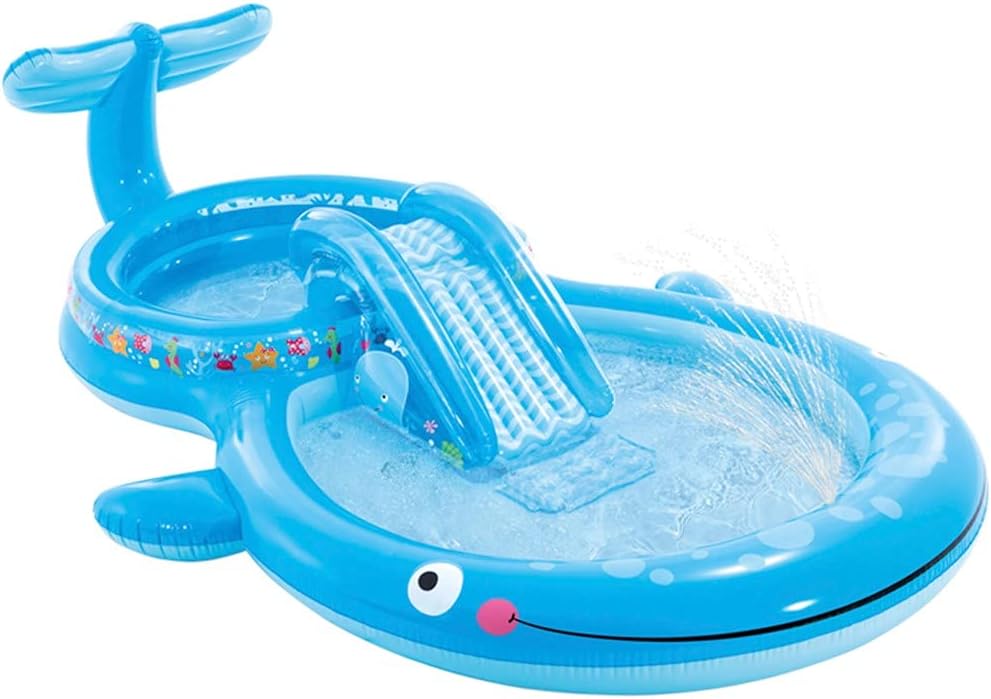 Intex Wasserspielzentrum, 373x234x99 cm, 235 Liter, 81 kg, gepolsterter Boden, Schwimmbad mit Rutsche, mit Sprühgerät, Kinderpool