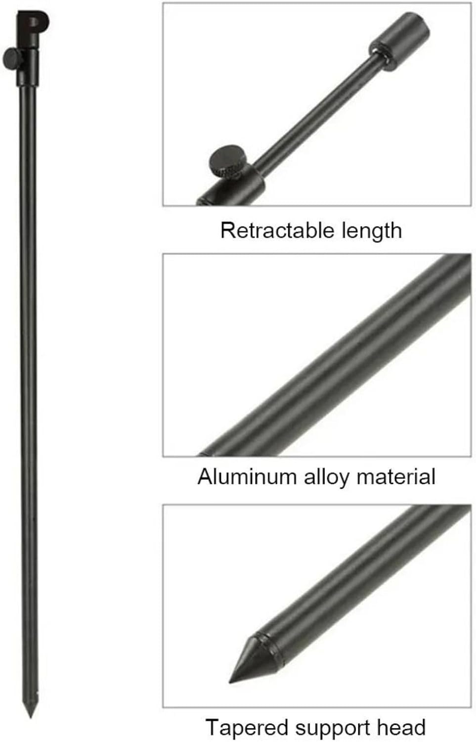 Bankstick Angeln Aluminium | Telesksop Rutenhalter Rutenauflage für Bissanzeiger (48-75 cm)