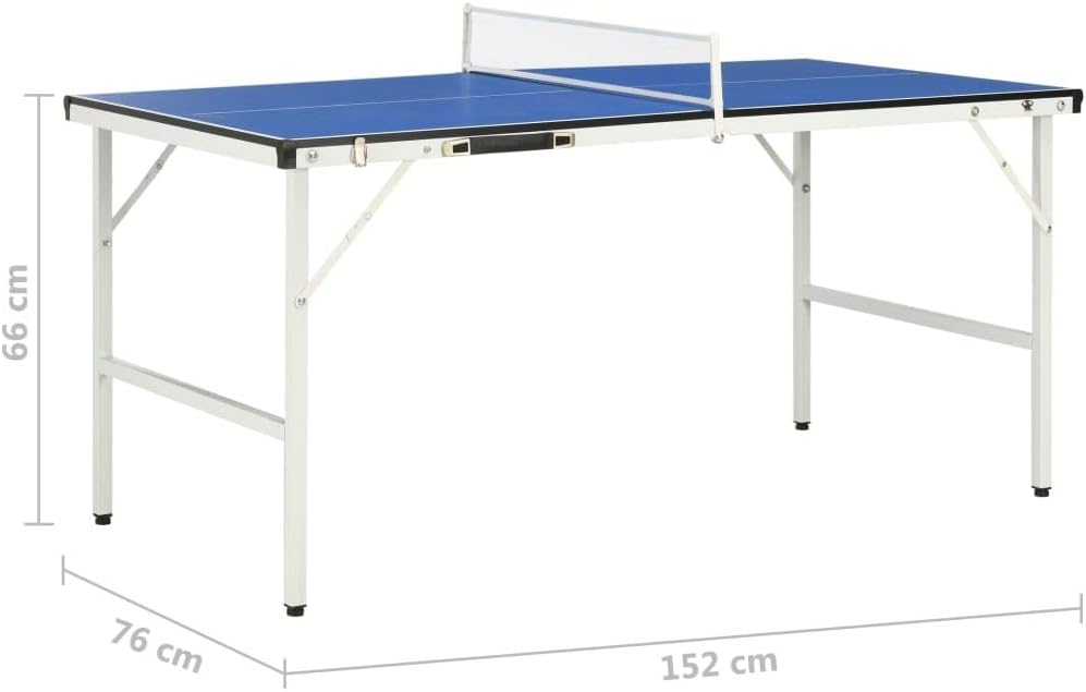 Tischtennisplatte klappbar Indoor 152 cm | Midsize Tischtennistisch | Ping Pong Tisch